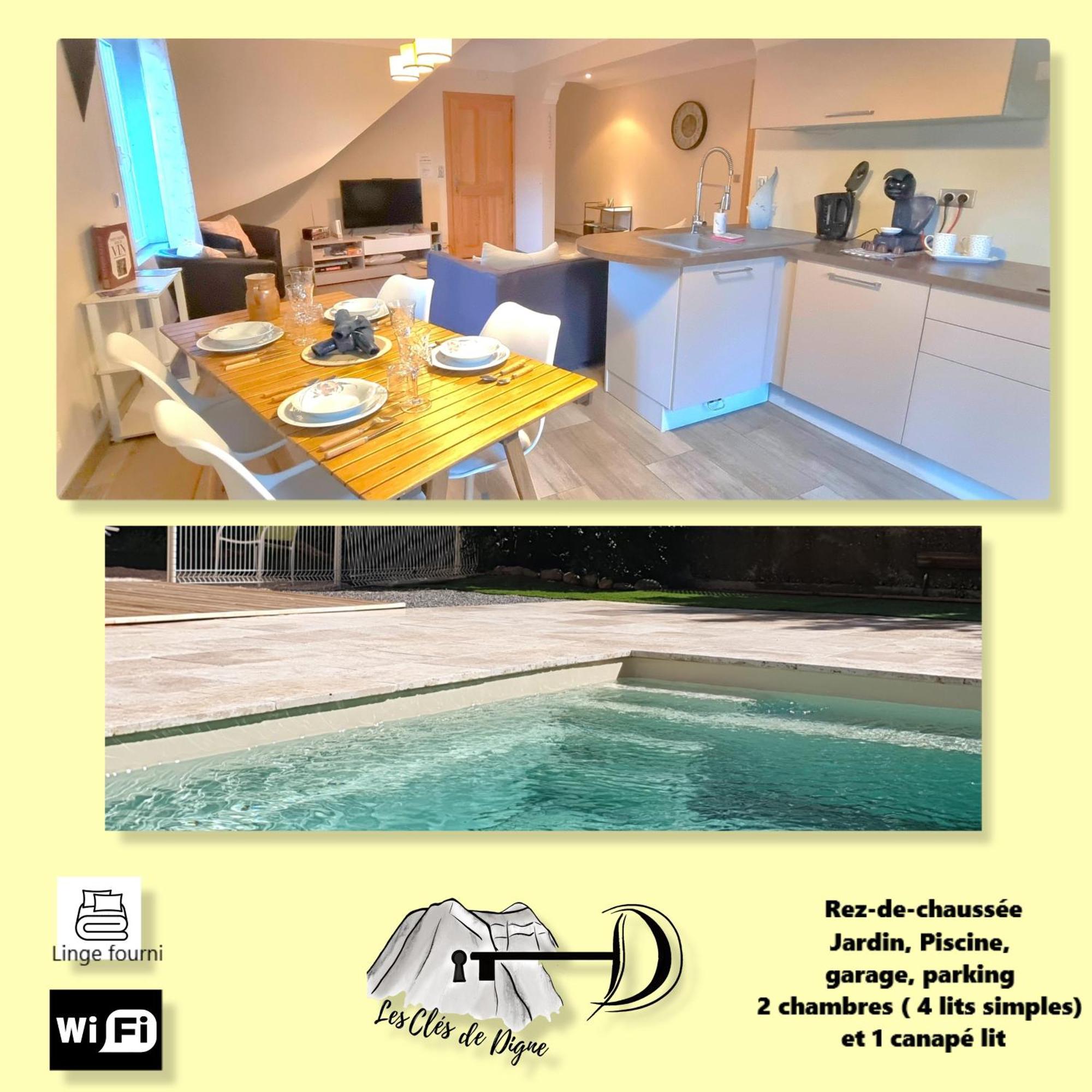 Charmant T3 Avec Piscine Digne-les-Bains Kültér fotó